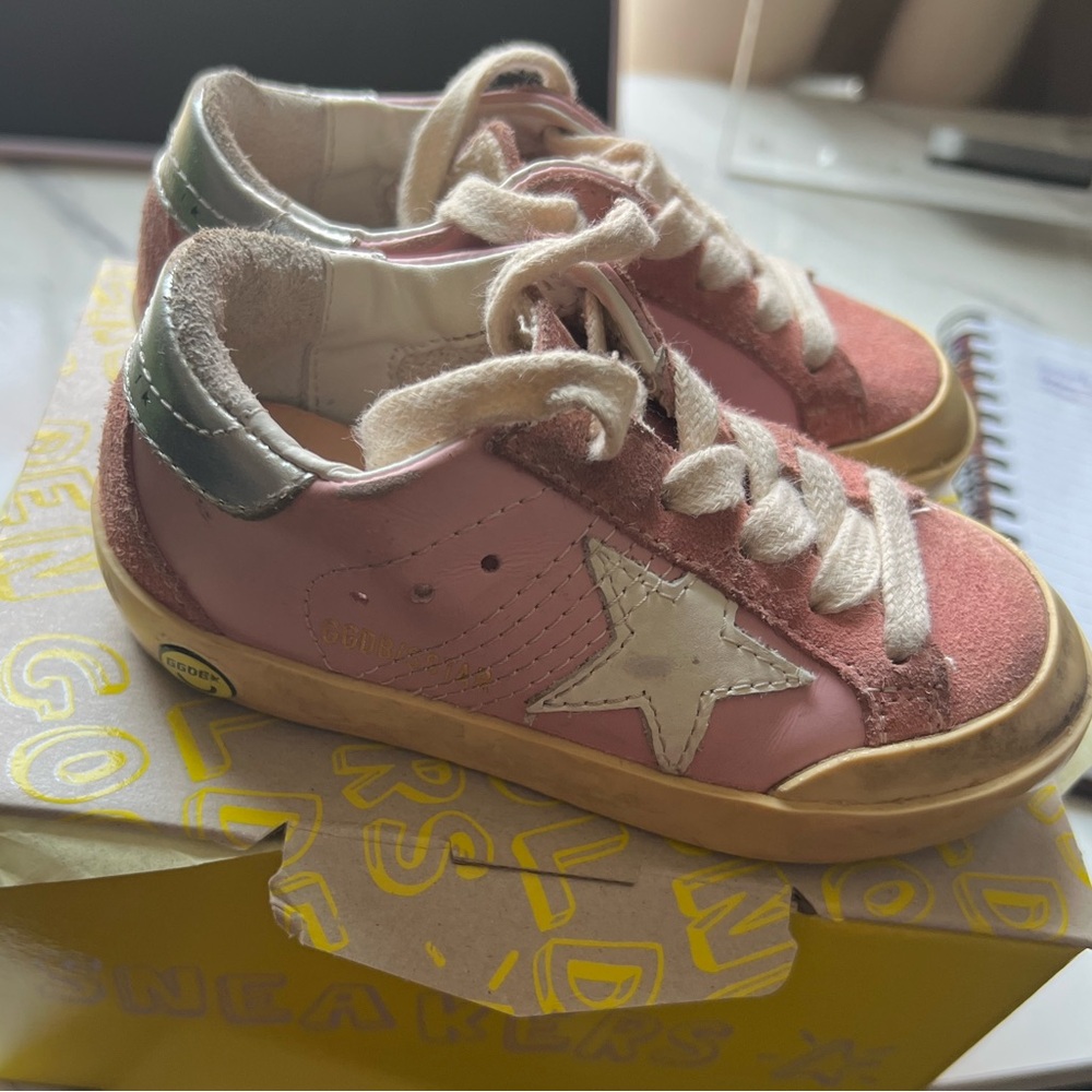 Pink Golden Goose Toddler Superstar Sneaker